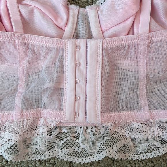 Auden Lace Mesh Corset Bra Lingerie Pink Underwire Bralette Feminine Sexy XS NWT - Picture 6 of 10